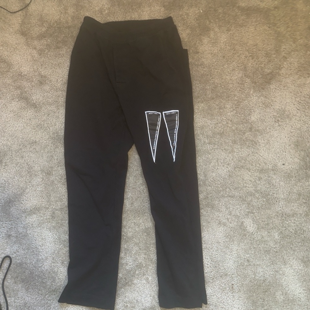 Rick Owens Black Sweatpants with White Detail